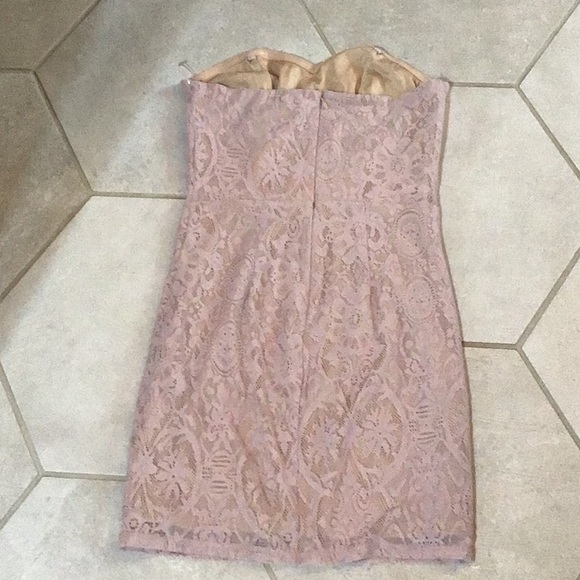 Dress the Population Pink Lace lined Strapless Dress nwot - Picture 3 of 4